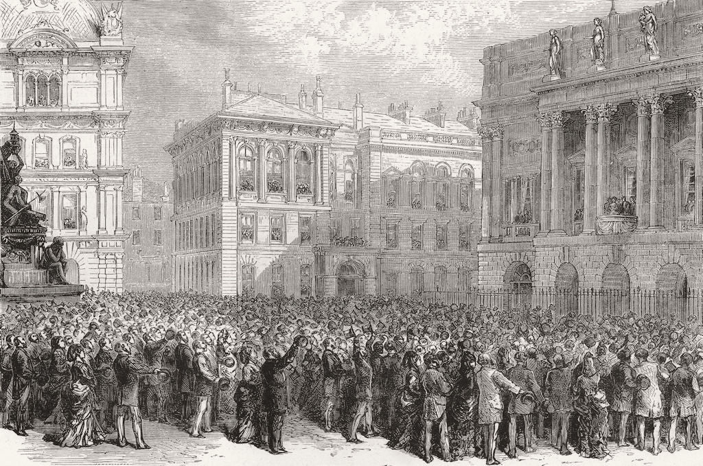 LANCS. Duke of Teck, Liverpool 1872 old antique vintage print picture